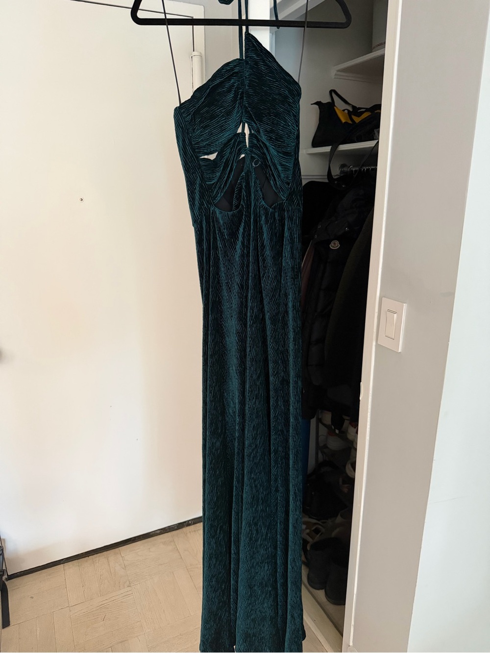 Teal Velvet Cutout gown